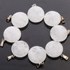 Natural Healing Crystal Quartz Gem Stone Round Pendant Charms for Jewelry Making DIY Necklace Decoration