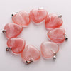 20mm Natural Rose Quartz Heart Crystal Necklace Heart Stone Pendant