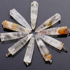 Natural Healing Crystals Pendulum Pendant Natural Stone Bullet Shaped Pillar Charms Point Pendant Charms For Jewelry Making