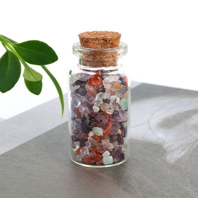 Natural Crystal Decoration Chips Mini Healing Ore Specimens Wishing Bottle Drifting Bottle Customizable packaging box set