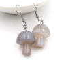 Fashion Women's Jewelry Accessories Natural Gemstone Healing Crystal Mushroom Dangle Earrings