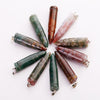 Natural Healing Crystals Pendulum Pendant Natural Stone Bullet Shaped Pillar Charms Point Pendant Charms For Jewelry Making