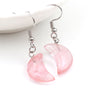 Fashion Jewelry Earrings Gem Stone Pendant Natural Crystal moon Star Earrings Hoop for Weman