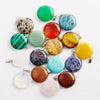 Natural Healing Crystal Quartz Gem Stone Round Pendant Charms for Jewelry Making DIY Necklace Decoration