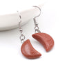 Fashion Jewelry Earrings Gem Stone Pendant Natural Crystal moon Star Earrings Hoop for Weman