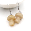 Fashion Women's Jewelry Accessories Natural Gemstone Healing Crystal Mushroom Dangle Earrings