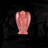 1.5inch Healing craft angel statue carved Natural stone crystal Guardian miniature black angel figurine for home decor wholesale