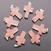 Natural Crystal Healing Gemstone Jesus Cross Stone Pendant Jewelry DIY