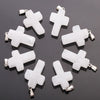 Natural Crystal Healing Gemstone Jesus Cross Stone Pendant Jewelry DIY
