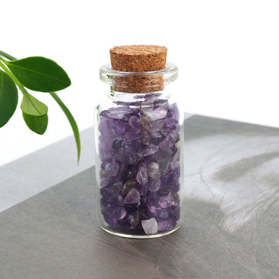 Natural Crystal Decoration Chips Mini Healing Ore Specimens Wishing Bottle Drifting Bottle Customizable packaging box set