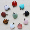 Charms assorted natural Amethyst purple crystal stone bead heart pendants